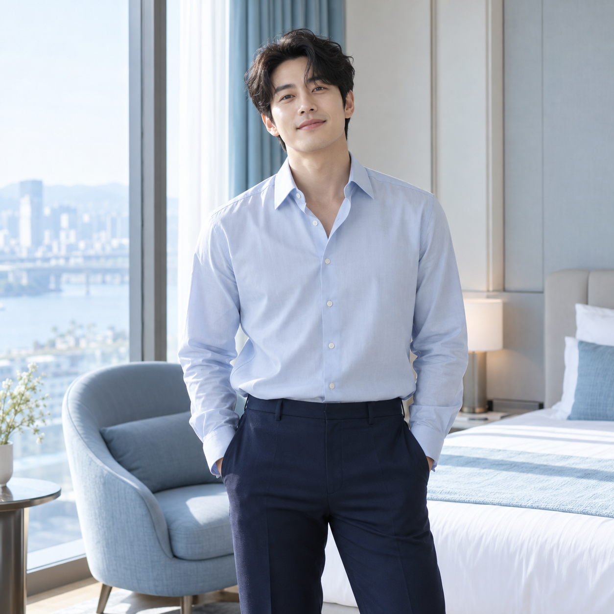 서울 여성전용마사지 안내를 위한 성인 남성 모델 이미지 - 로미로미
