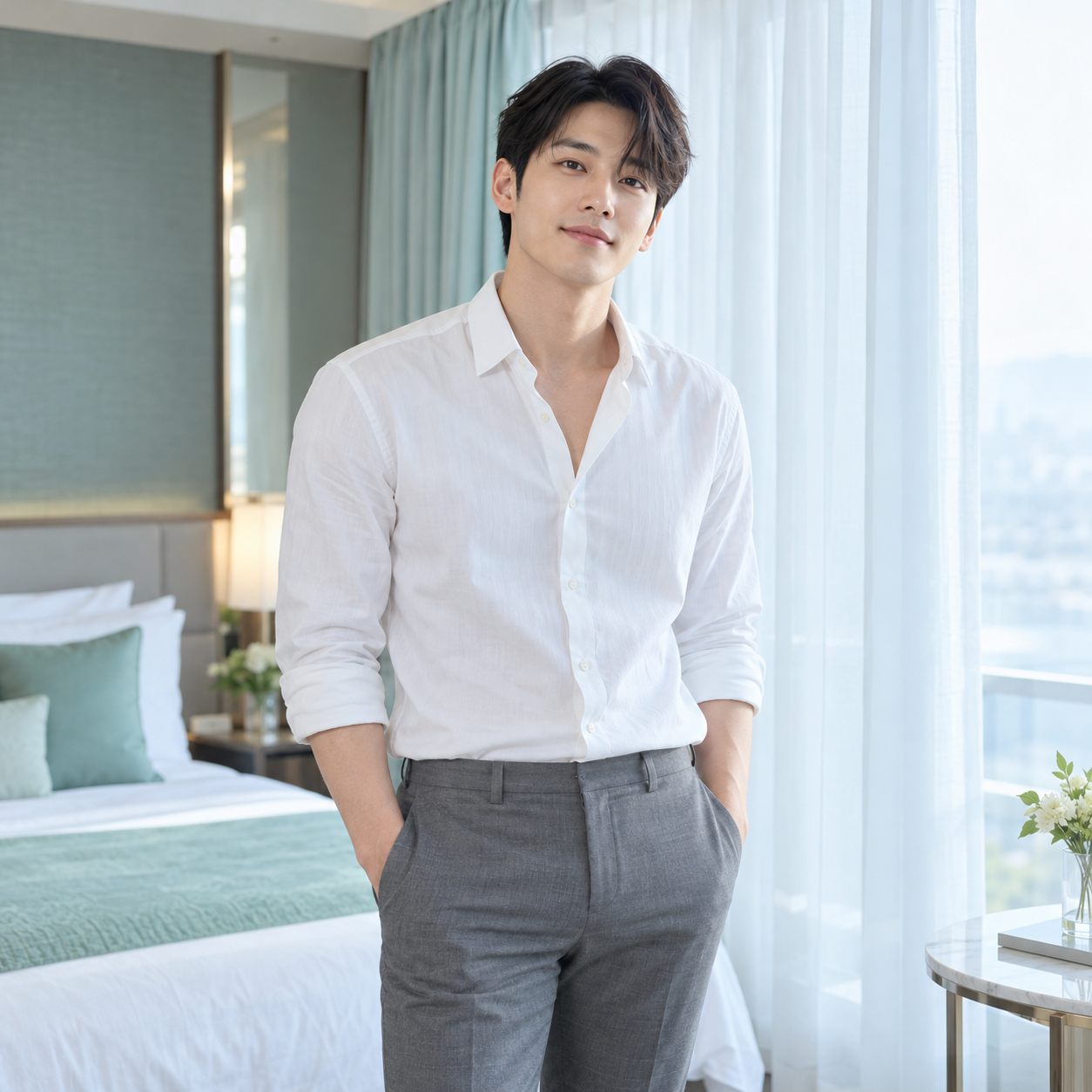 서울 여성전용마사지 안내를 위한 성인 남성 모델 이미지 - 힐링